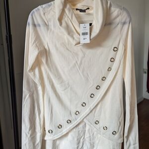 Suzy Shier Cream Long Sleeve Top